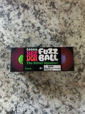 NeeDoh Teenie Fuzz Ball Pack Schylling Squishy Nee Doh Toys Purple Blue & Green